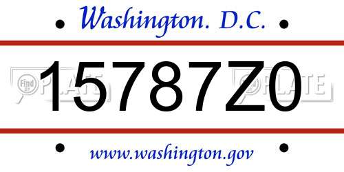 15787Z0 District Of Columbia License Plate