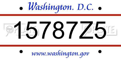 15787Z5 District Of Columbia License Plate