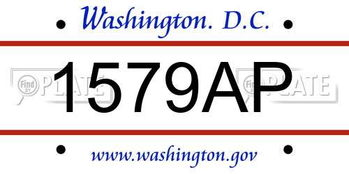 1579AP District Of Columbia License Plate