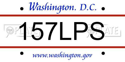 157LPS District Of Columbia License Plate