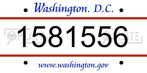 1581556 District Of Columbia License Plate