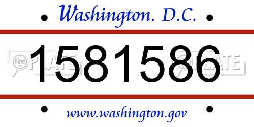 1581586 District Of Columbia License Plate