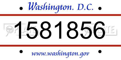 1581856 District Of Columbia License Plate
