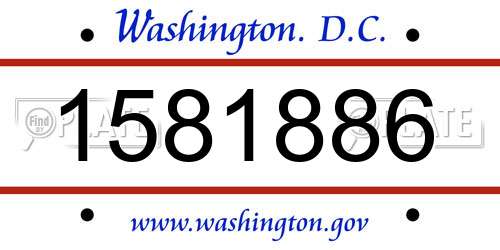 1581886 District Of Columbia License Plate