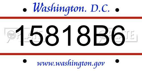 15818B6 District Of Columbia License Plate