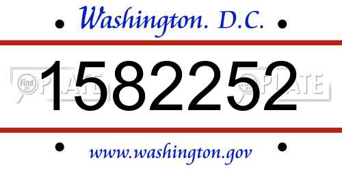 1582252 District Of Columbia License Plate