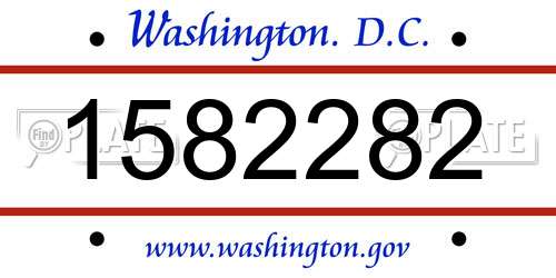 1582282 District Of Columbia License Plate