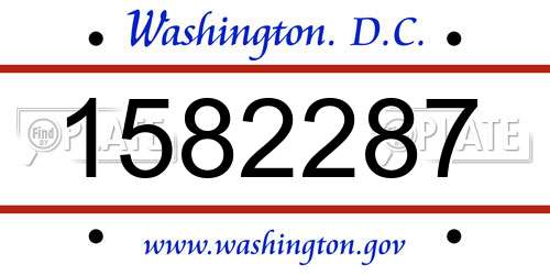 1582287 District Of Columbia License Plate