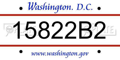 15822B2 District Of Columbia License Plate