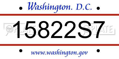15822S7 District Of Columbia License Plate