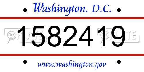 1582419 District Of Columbia License Plate