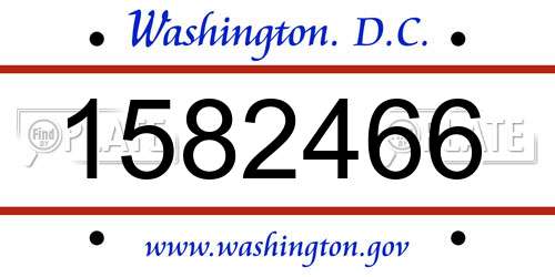 1582466 District Of Columbia License Plate