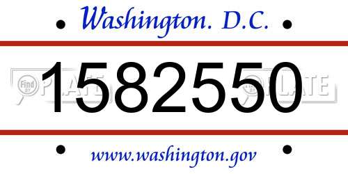 1582550 District Of Columbia License Plate