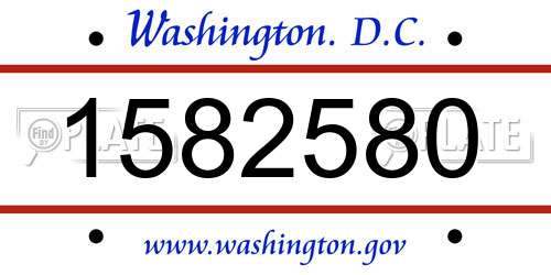 1582580 District Of Columbia License Plate