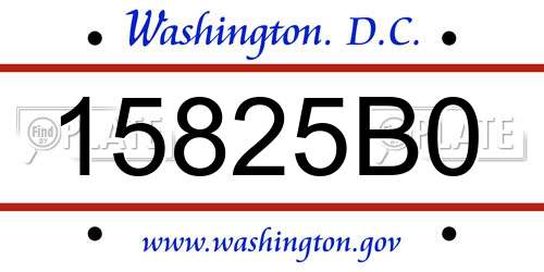 15825B0 District Of Columbia License Plate