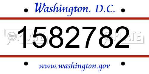 1582782 District Of Columbia License Plate
