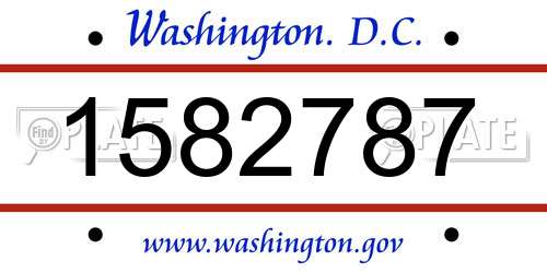 1582787 District Of Columbia License Plate