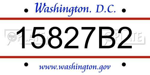 15827B2 District Of Columbia License Plate