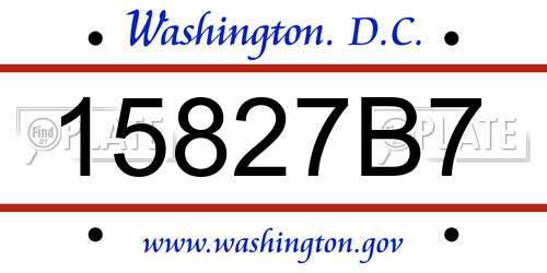 15827B7 District Of Columbia License Plate