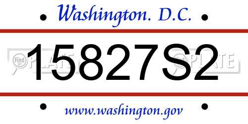 15827S2 District Of Columbia License Plate