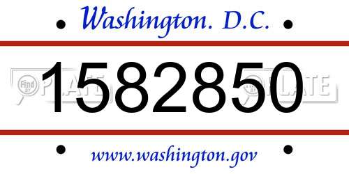 1582850 District Of Columbia License Plate
