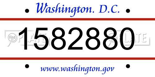 1582880 District Of Columbia License Plate