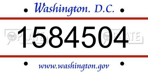 1584504 District Of Columbia License Plate