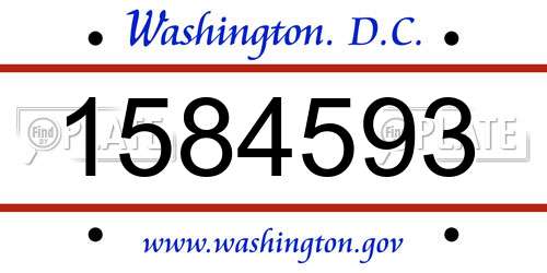 1584593 District Of Columbia License Plate