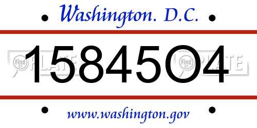 15845O4 District Of Columbia License Plate