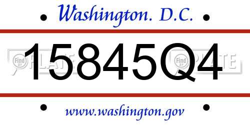 15845Q4 District Of Columbia License Plate