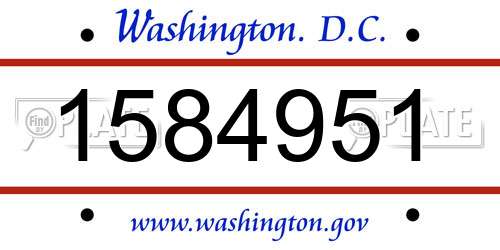 1584951 District Of Columbia License Plate