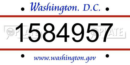 1584957 District Of Columbia License Plate