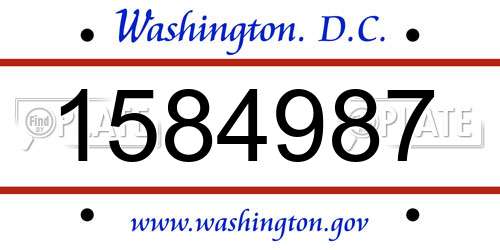 1584987 District Of Columbia License Plate