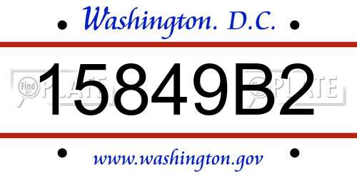 15849B2 District Of Columbia License Plate