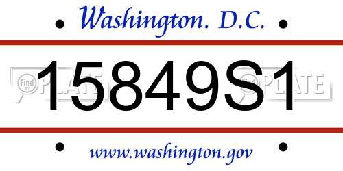 15849S1 District Of Columbia License Plate