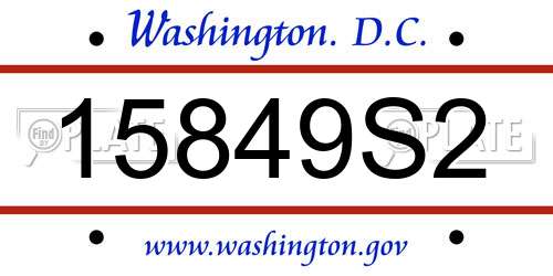 15849S2 District Of Columbia License Plate