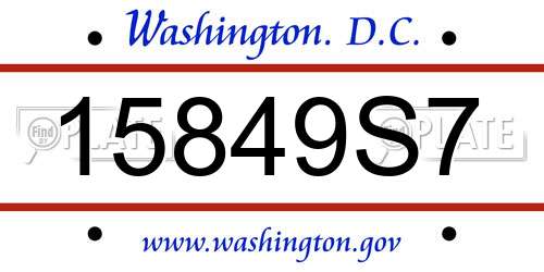 15849S7 District Of Columbia License Plate