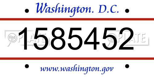 1585452 District Of Columbia License Plate