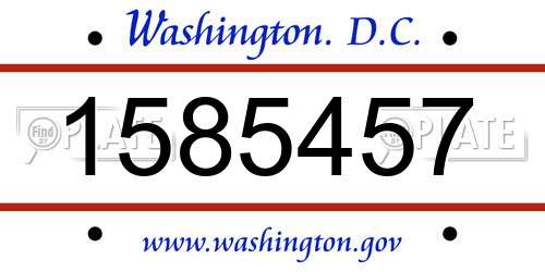 1585457 District Of Columbia License Plate