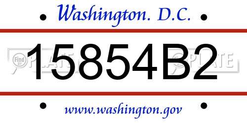 15854B2 District Of Columbia License Plate