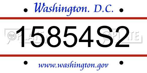 15854S2 District Of Columbia License Plate