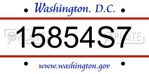 15854S7 District Of Columbia License Plate