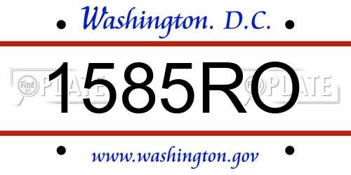 1585RO District Of Columbia License Plate