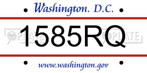 1585RQ District Of Columbia License Plate