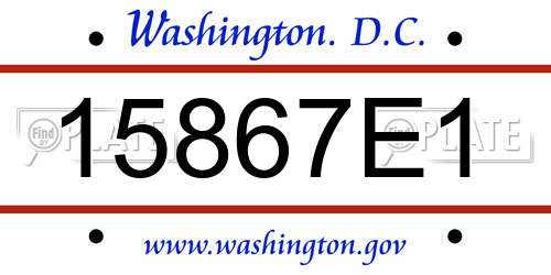 15867E1 District Of Columbia License Plate