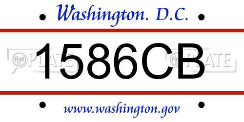 1586CB District Of Columbia License Plate