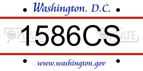1586CS District Of Columbia License Plate
