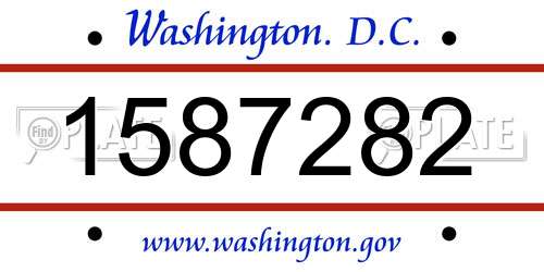 1587282 District Of Columbia License Plate