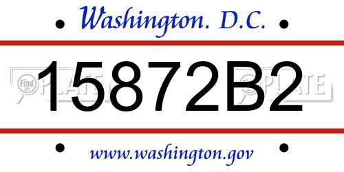 15872B2 District Of Columbia License Plate