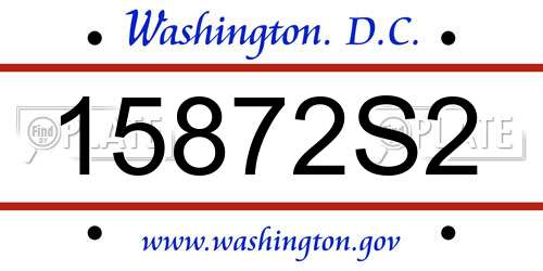 15872S2 District Of Columbia License Plate
